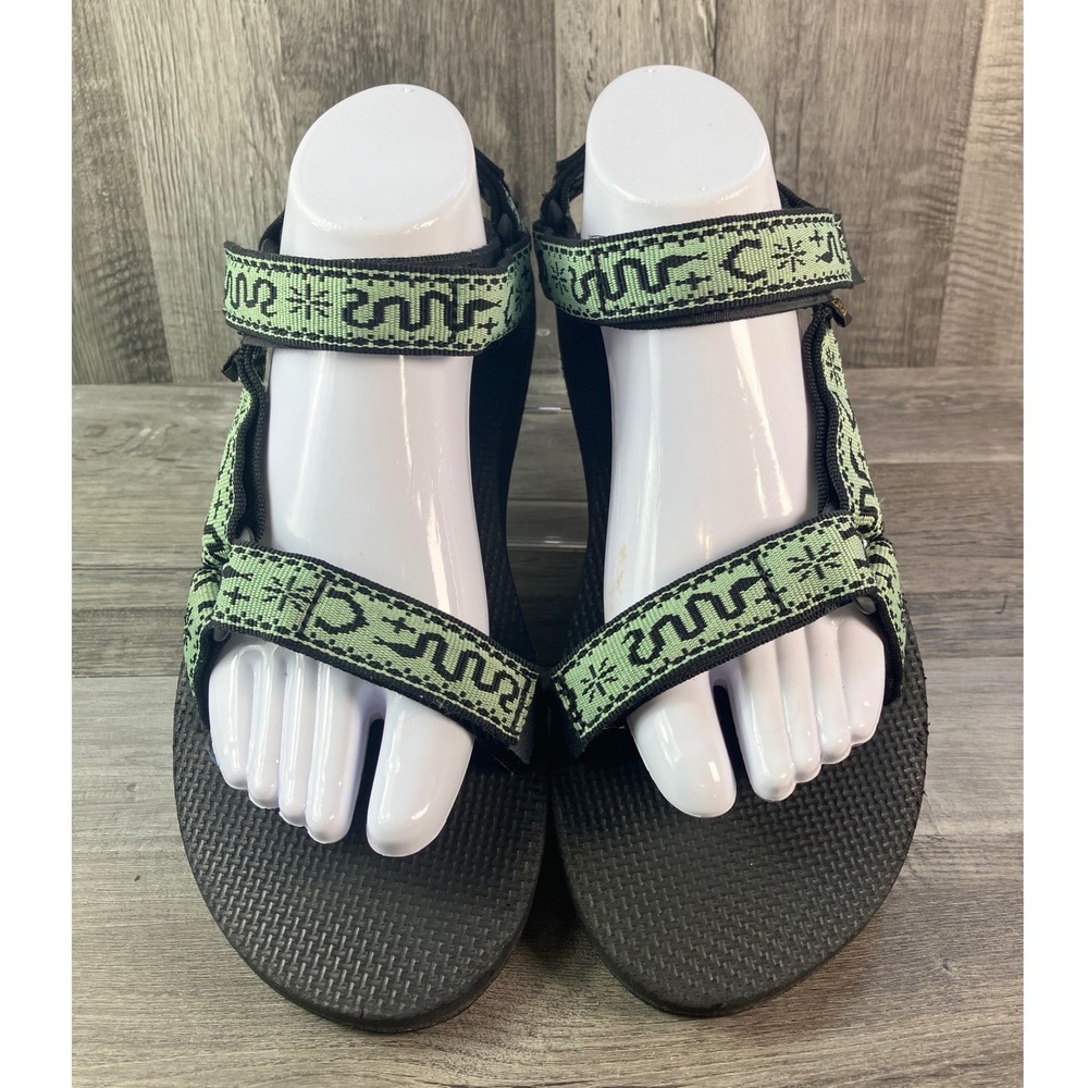 Teva Original Universal Green Black Geometric Sandals 1003987 Womens 9 Mens 7 - Picture 3 of 7